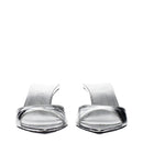 Gray Leather Flat Sandals