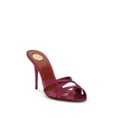 Bordeaux Silk Stiletto Heel Sandals