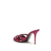Bordeaux Silk Stiletto Heel Sandals