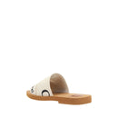 White Rubber Flat Sandals
