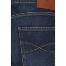 Blue Cotton Straight-Leg Jeans