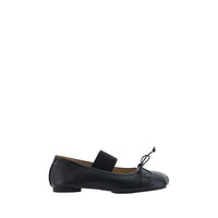 Black Calf Leather Bos Taurus Ballet Flats