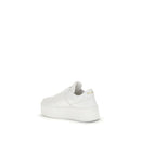 White Calf Leather Bos Taurus Platform Sneakers