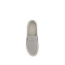 Beige Calf Leather Bos Taurus Slip-On Loafers