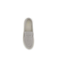 Beige Calf Leather Bos Taurus Slip-On Loafers