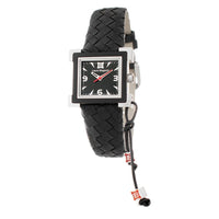 Black Leather Dress Watch