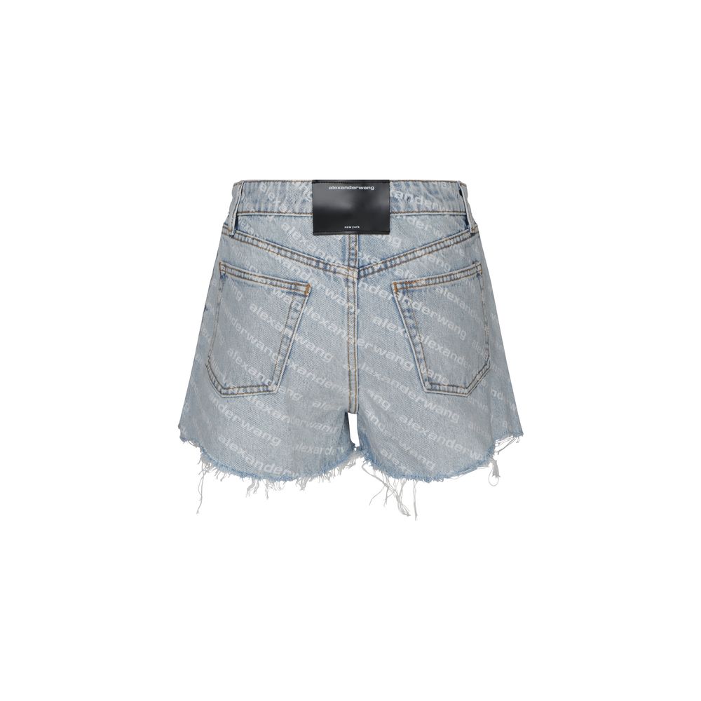 Blue Cotton Bermuda Shorts