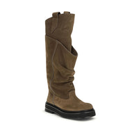 Brown Calf Leather Bos Taurus Lace-Up Boots
