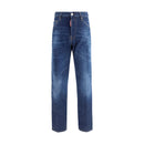 Blue Cotton Slim Fit Jeans